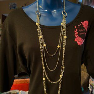 Boho Silver-toned Linked Multi-strand Pearl Necklace